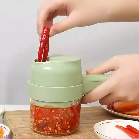 Rechargeable 4 in 1 Electric Vegetable Cutter – Multi-Function Slicer, Chopper & Grinder - Image 5