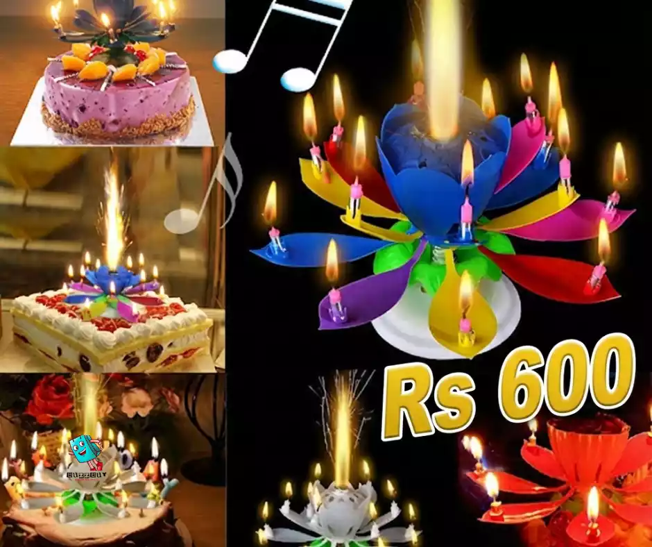 Melody Birthday Candle – Musical Flower Candle with Rotating Petals