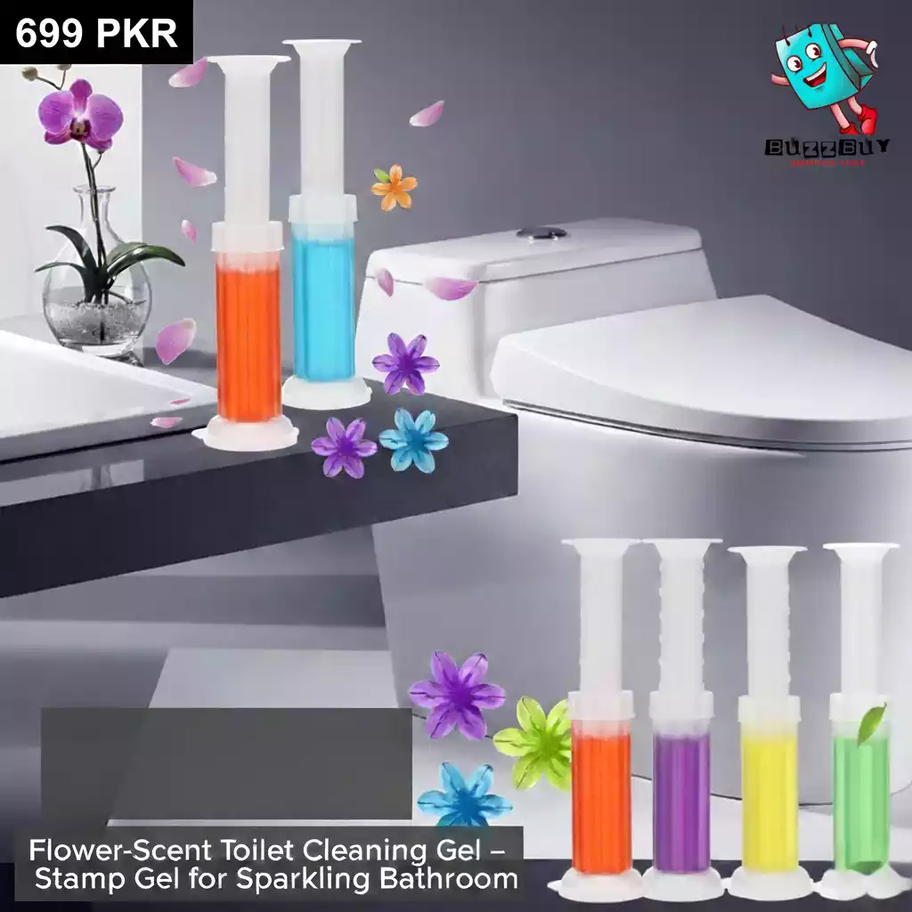 Flower-Scent Toilet Cleaning Gel – Stamp Gel for Sparkling Bathroom